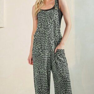 Heimish Plus Sleeveless Animal Urban Ribbed Jumpsuits